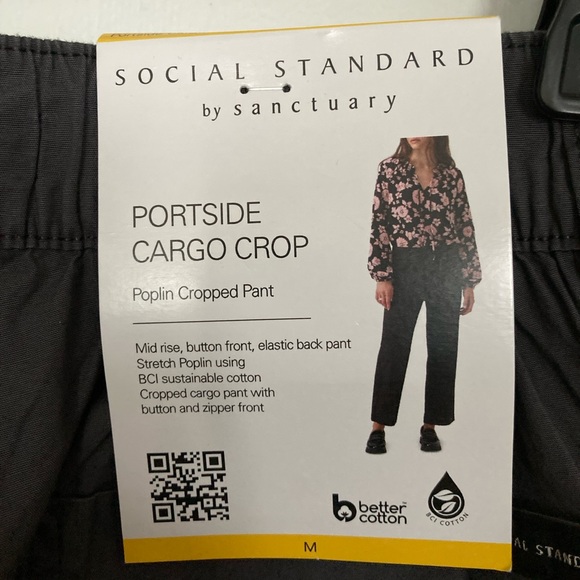 Social Standard by Sanctuary, Portside Cargo Crop, PoplinCropped Pant, Size M - Picture 7 of 13